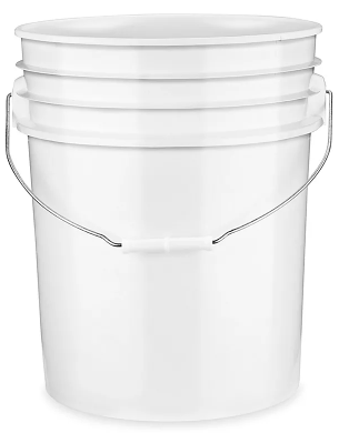 Cubo de 5 galones blanco con tapa