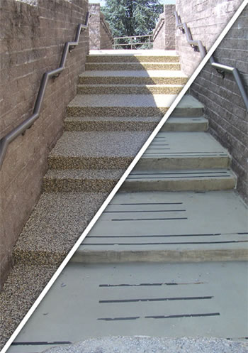 Vertical epoxy coating used on steps