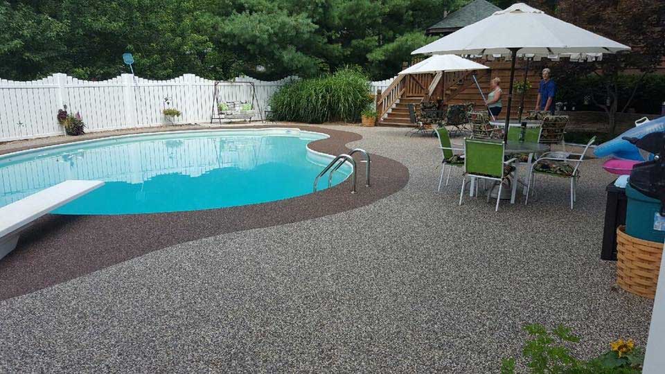River Rock Around Pool Deck